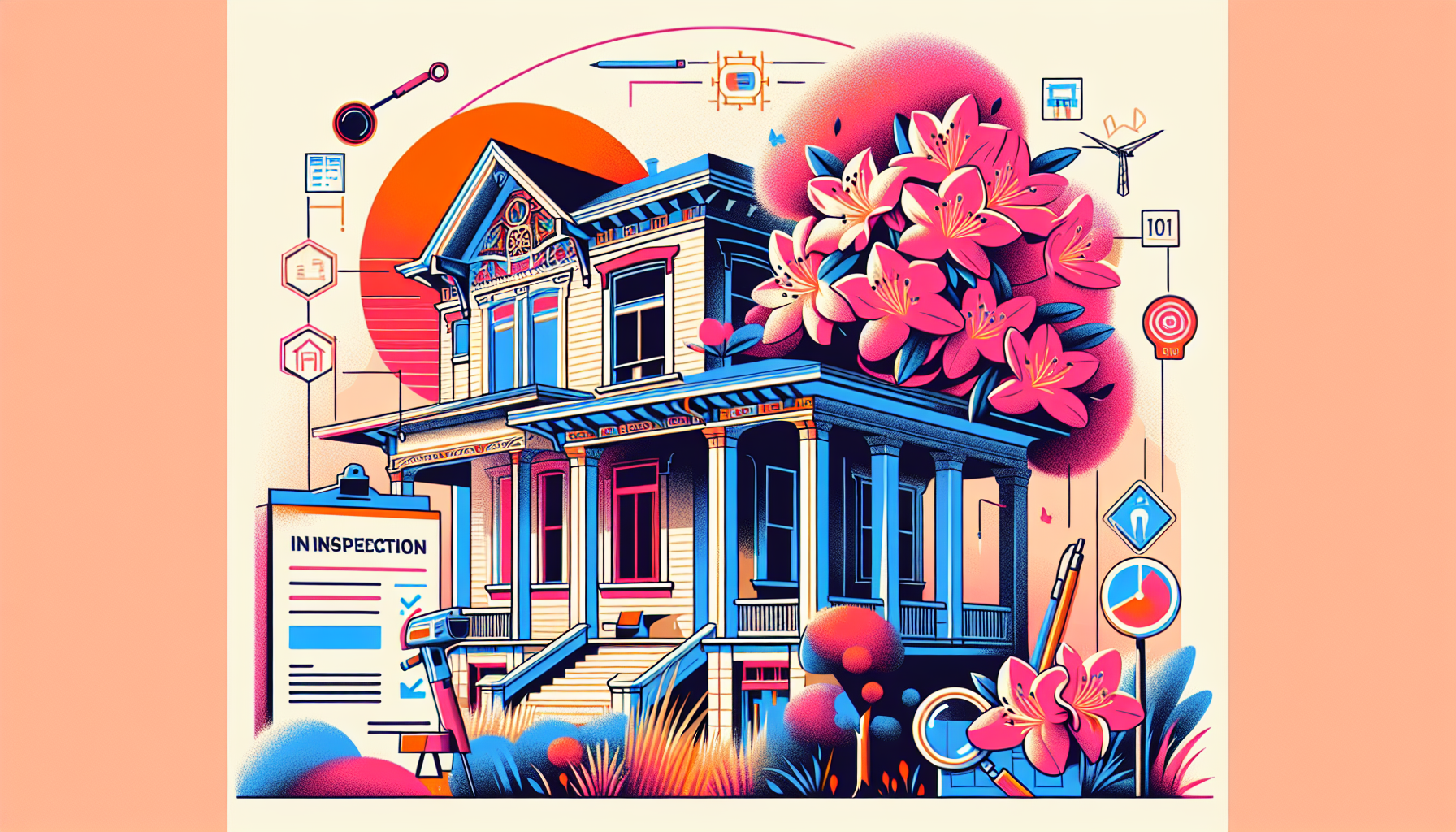 **DALL-E Prompt:**nnCreate a vibrant and detailed image that conveys the process of navigating home inspections and appraisals in Birmingham, Alabama, during the changing seasons. Include elements tha